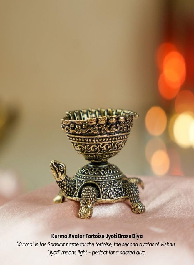 Ritualistic Kurma Brass Diya for Pooja | Traditional Pooja Item for Pooja Room | Elegant Brass Diya for Daily Worship, Festive Rituals & Home Decor | Perfect Spiritual Gift for Housewarming | Set of 1 - Image 2